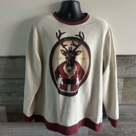 Christmas Deer ‘sometimes naughty’ ‘sometimes nice’ Fleece Size XL (D1) - Picture 1 of 10